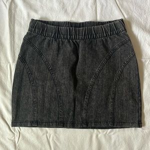 Gray jean mini skirt